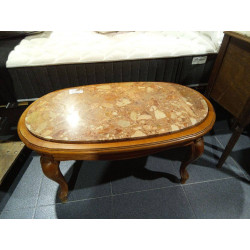 MESA CENTRO OVAL MARMOL ROSADO