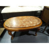 MESA CENTRO OVAL MARMOL ROSADO