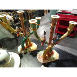 PAREJA CANDELABROS CERÁMICA 