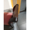 PIE DE CAMA  DESCALZADOR MADERA TAPIZADO SALMON