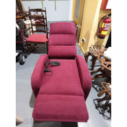 SOFA ELECTRICO ELEVADOR, RELAX Y MASAJE COLOR BURDEOS