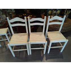 SILLA BLANCA MADERA 