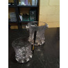 CUBITERA TALLADA  ASIDERAS EN PLATA Y VASO A JUEGO