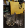 CUBITERA TALLADA  ASIDERAS EN PLATA Y VASO A JUEGO