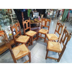 LOTE SEIS SILLAS ASIENTO PAJA