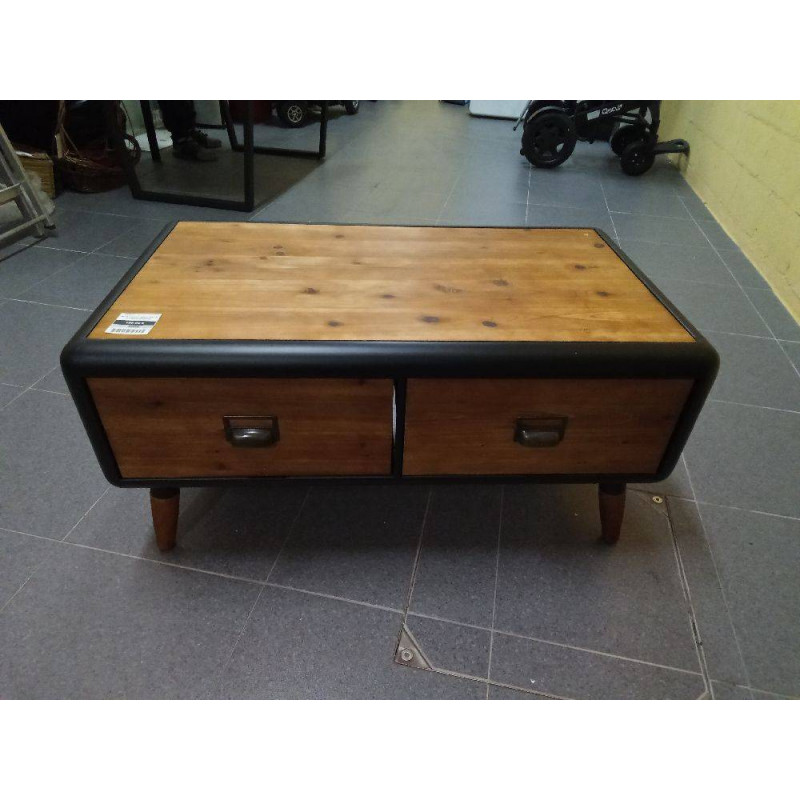 MESA CENTRO ABETO METAL 97X56X45 MARRON
