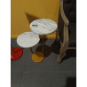 MESITA AUX METAL MARMOL 45X27X63 DORADA