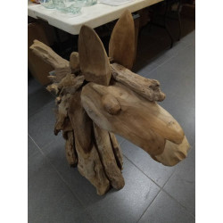 BUSTO CABALLO MADERA