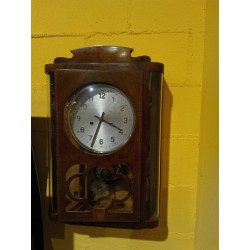 RELOJ DE MURAL MARQUETERIA (FUNCIONA)