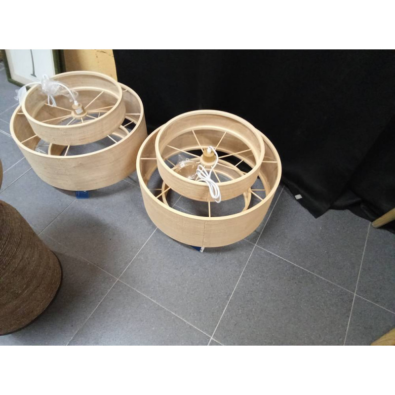 LAMPARA TECHO BAMBU 56X56X37 NATURAL