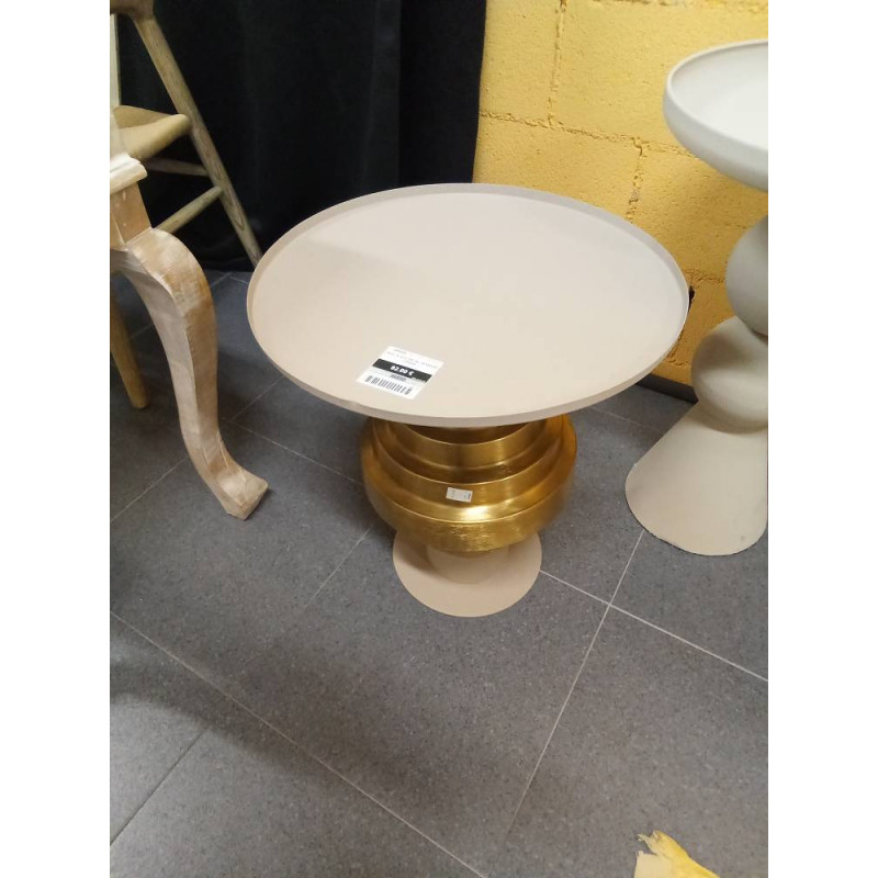 MESITA AUX METAL 46X46X52 CREMA