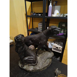 ESCULTURA PERROS EN BRONCE
