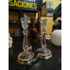 PAREJA DE PORTAVELAS CON PIE DE PLATA