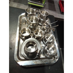 JGO 12 TAZAS INOX BANDEJA