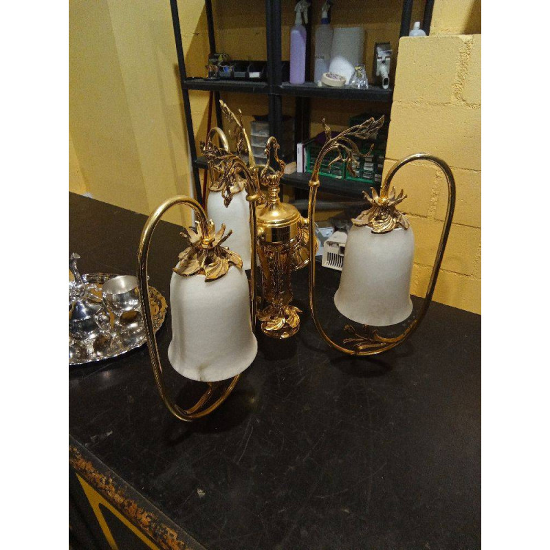 LAMPARA 3 FOCOS DORADA