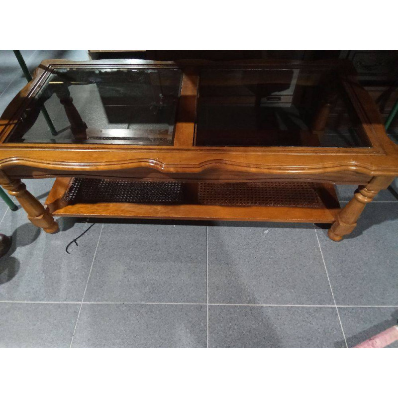 MESA CENTRO CRISTAL REJILLA 