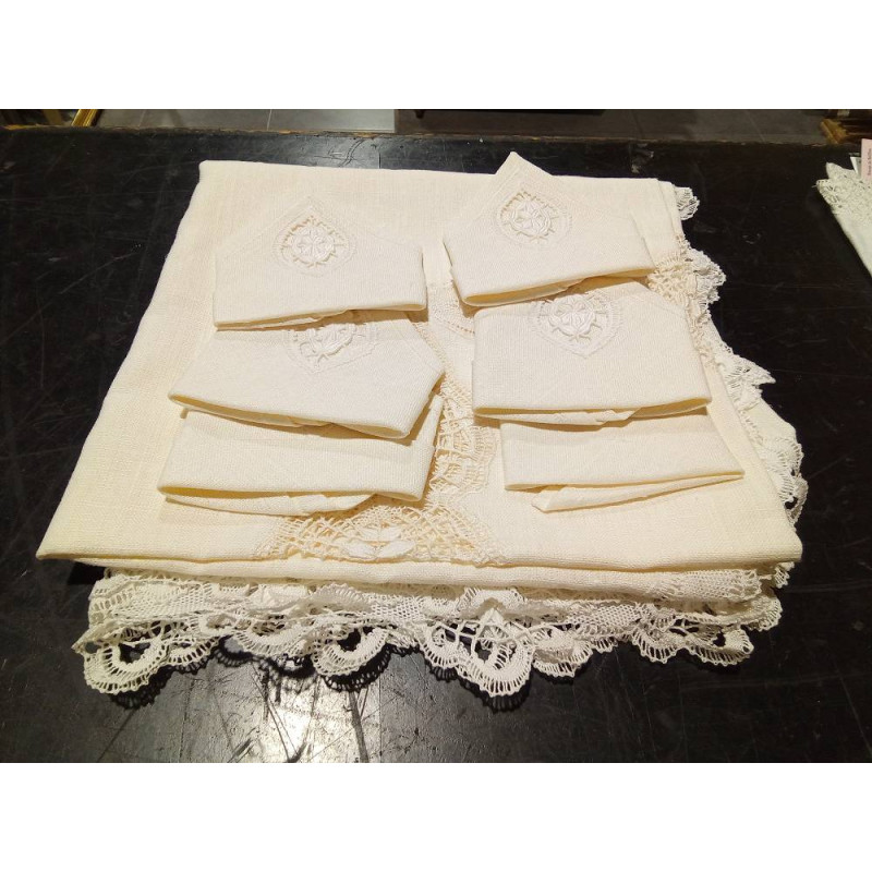 MANTEL CAMARIÑAS+6 SERVILLETAS