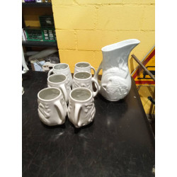 JUEGO AGUA GRULLA PORCELANA