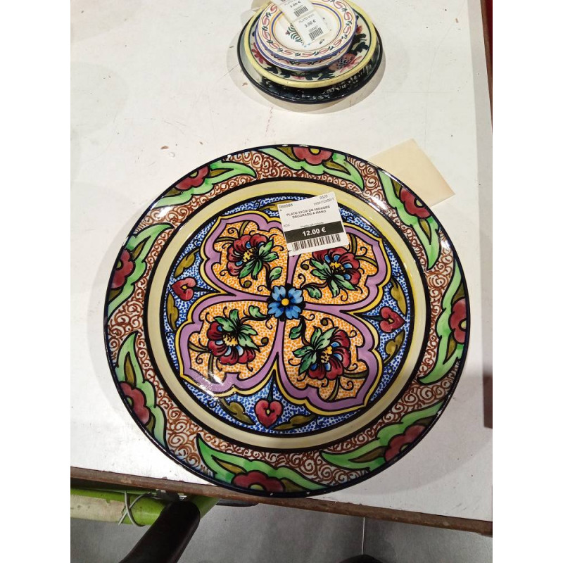 PLATO 31CM DE MANISES DECORADO A MANO