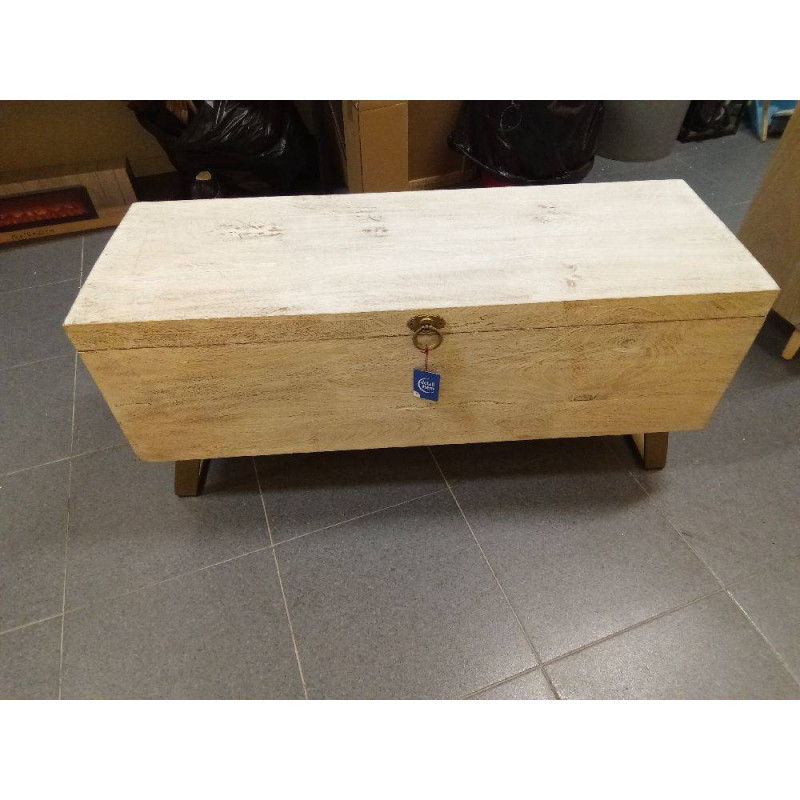 BAUL MADERA METAL 116X40X52 DECAPE BLANCO