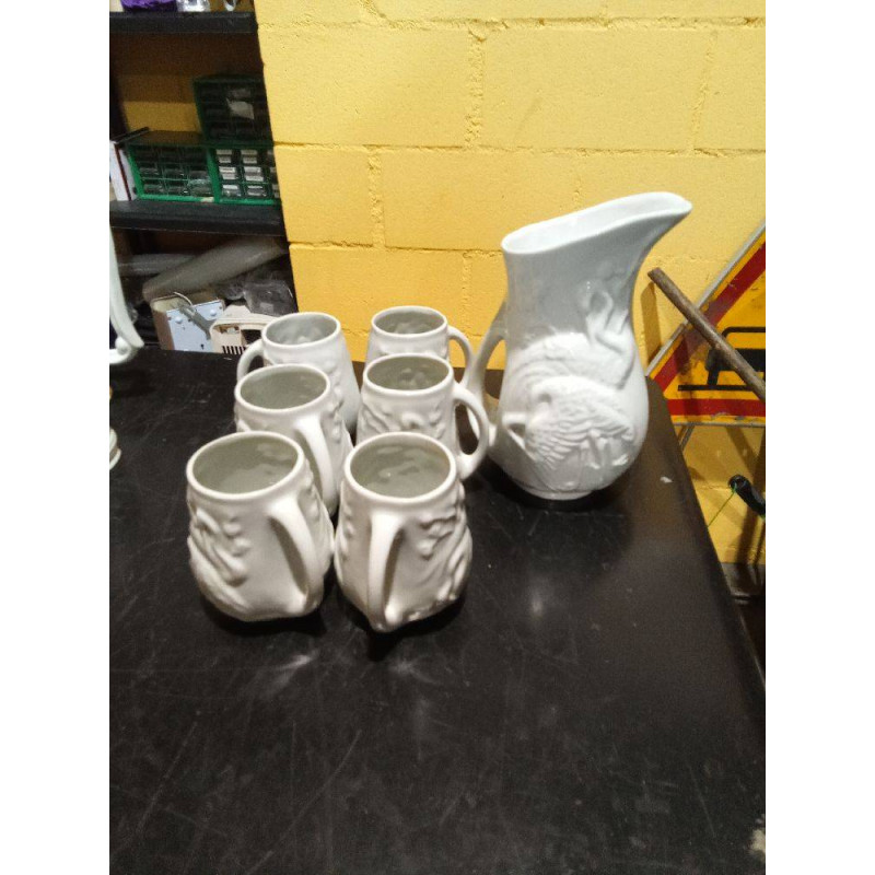 JUEGO AGUA GRULLA PORCELANA