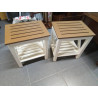 MESITA BLANCA Y MADERA