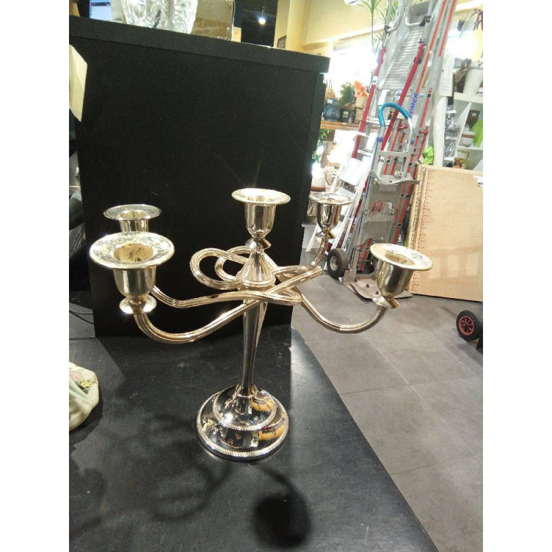 CANDELABRO 5 BRAZOS PLATEADO