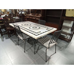 MESA AZULEJADA 160X90 + 4...