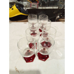 8 COPAS PIE ROJO