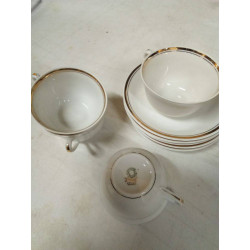 4 POCILLOS CON PLATO LIMOGES