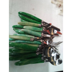 24 CUBIERTOS MANGO VERDE