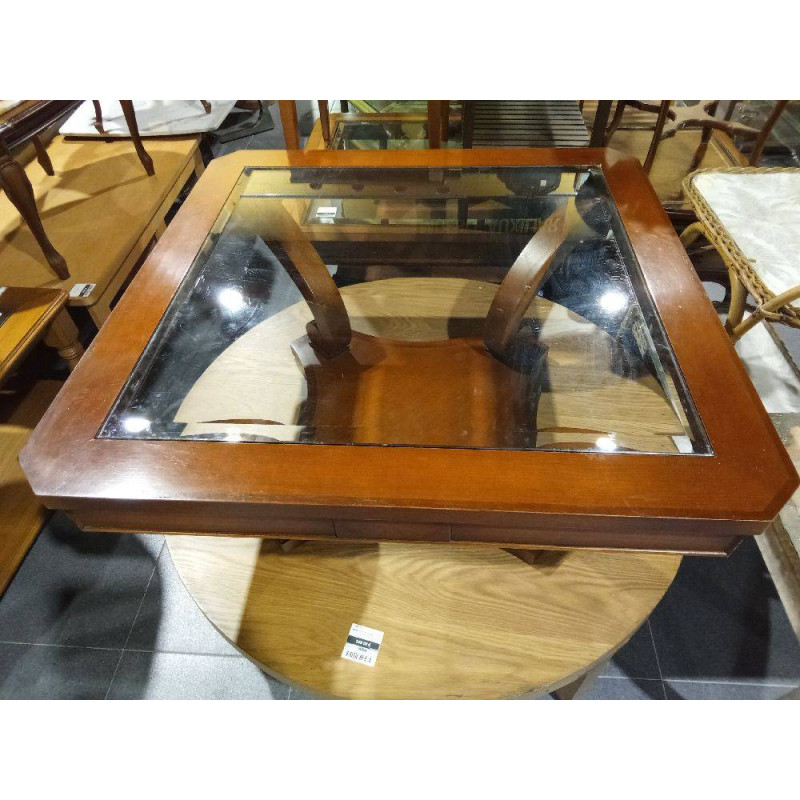 MESA CENTRO 100X100CM CEREZO