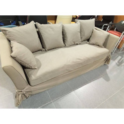 SOFÁ 3 PLAZAS COJINES BEIGE