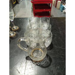 JARRA CRISTAL PLATA+6 VASOS