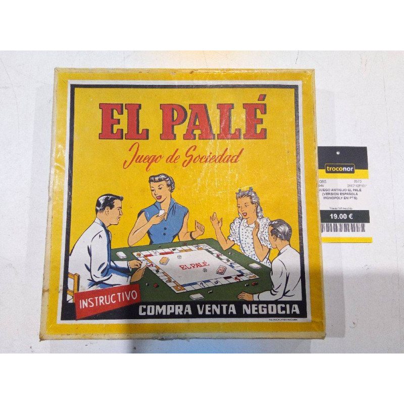 JUEGO ANTIGUO EL PALÉ (VERSION ESPAÑOLA MONOPOLY EN PTS)