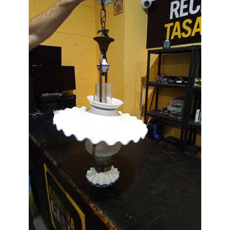 LAMPARA QUINQUE PORCELANA