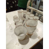 CONJUNTO HIELERA,JARRA, 5 VASOS Y 5 COPAS CRISTAL BLANCO
