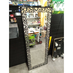 ESPEJO NEGRO Y PLATEADO 56X146