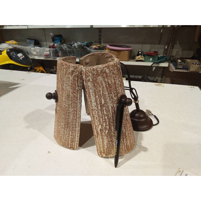 LAMPARA 3 TEJAS GRES