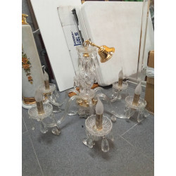 LAMPARA DORADA CRISTAL 