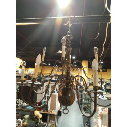 LÁMPARA ANTIGUA HOLANDESA 12 BRAZOS