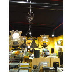 LAMPARA FORJA Y MADERA PEQ.