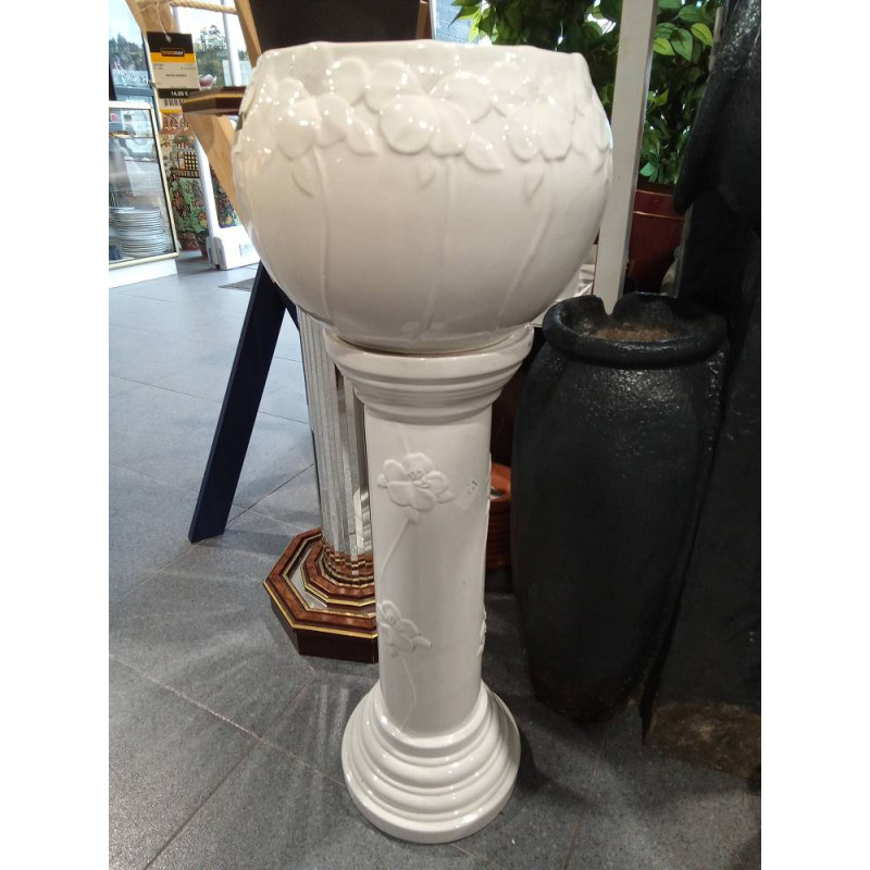 MACETERO BLANCO CON PEANA