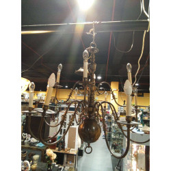 LÁMPARA ANTIGUA HOLANDESA 12 BRAZOS