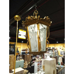 FAROL ANTIGUO BRONCE CRISTAL