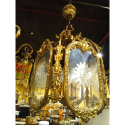 LÁMPARA FAROL BRONCE GRD. PENTAGONAL