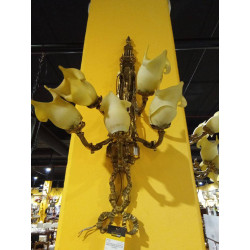 GRAN PAREJA DE APLIQUES EN BRONCE DORADO ESTILO LUIS XVI(TARA)