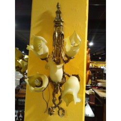 GRAN PAREJA DE APLIQUES EN BRONCE DORADO ESTILO LUIS XVI(TARA)