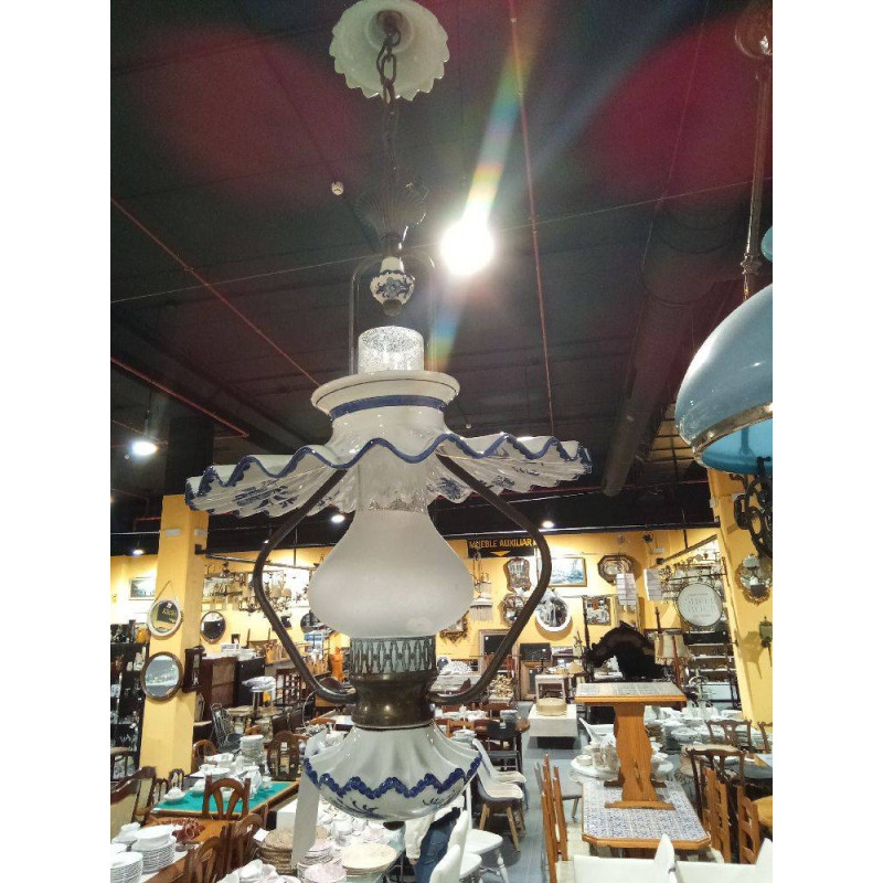 LAMPARA QUINQUE PORCELANA