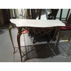 CONSOLA BRONCE MARMOL ESPEJO